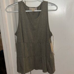 Gray tiered tank top